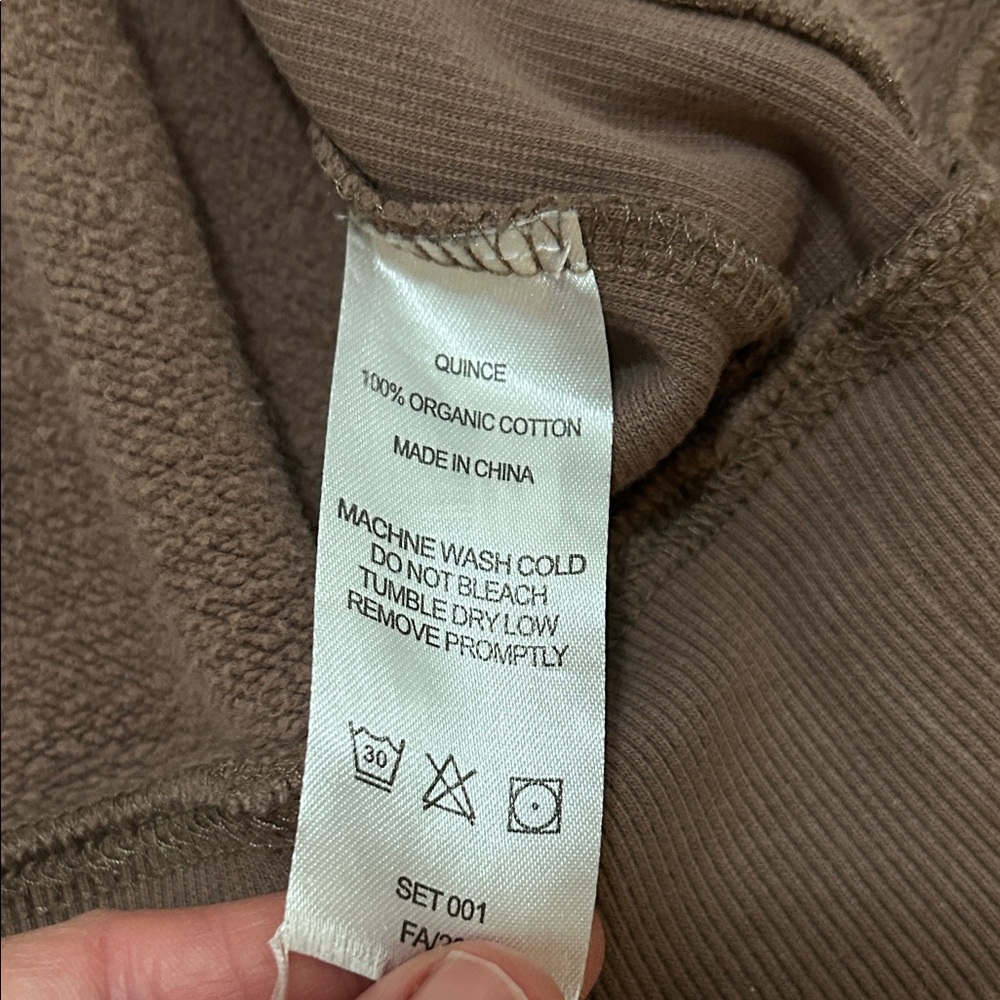 Quince Hoodie Women’s XS Taupe Organic Cotton Zip Up Super Soft - Picture 9 of 12